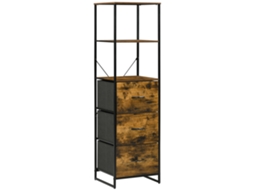 Móvel de armazenamento com prateleiras, 3 gavetas em tecido, estilo industrial, 44x40x155cm