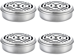 Caixa Para Espiral Repelente De Mosquitos Com Tampa, 4 Peças Em Aço Inoxidável De Design Requintado, Suporte Portátil