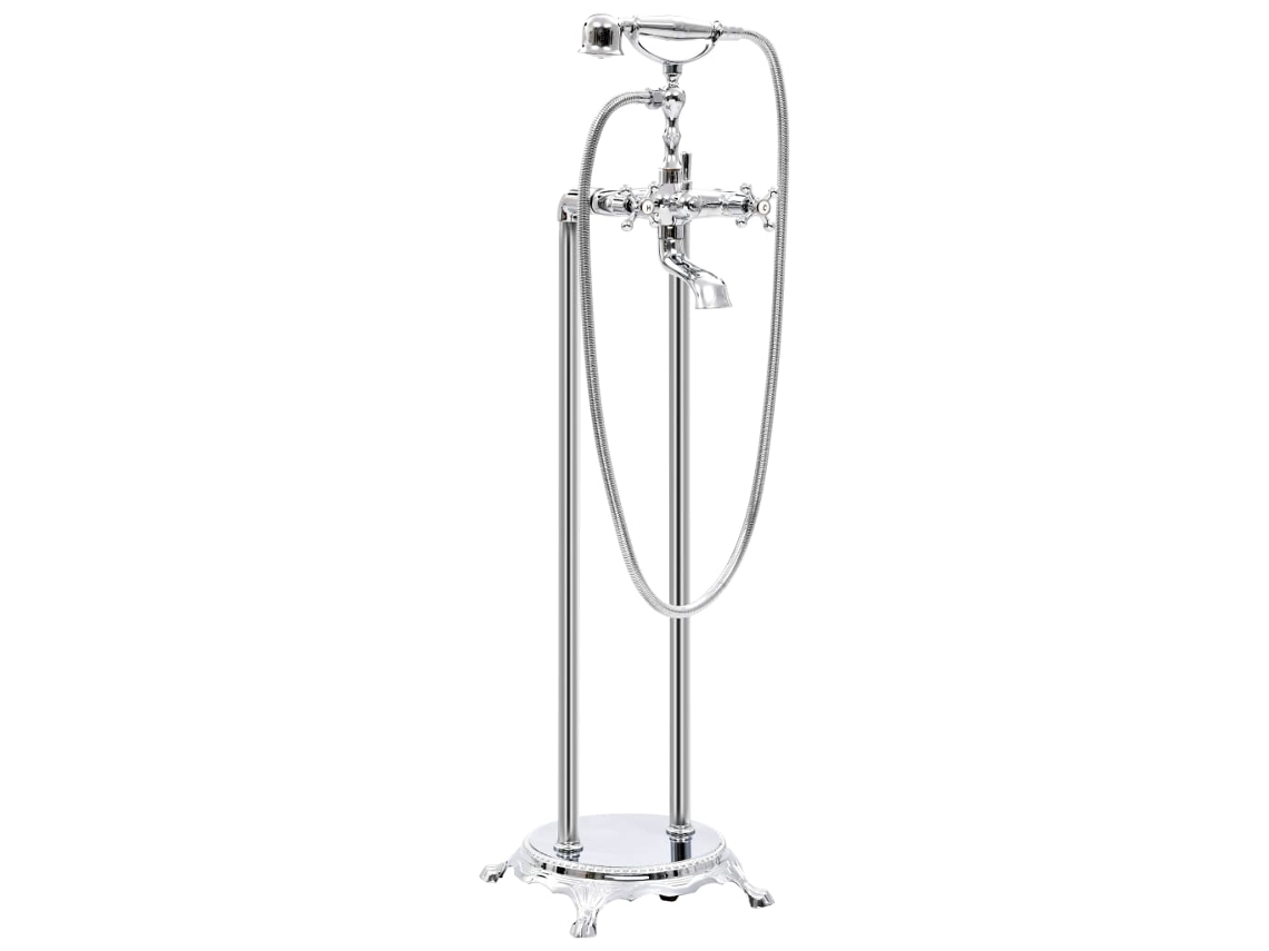 Vidaxl Torneira De Pé Para Banheira Aço Inoxidável 99,5 Cm Prateado
