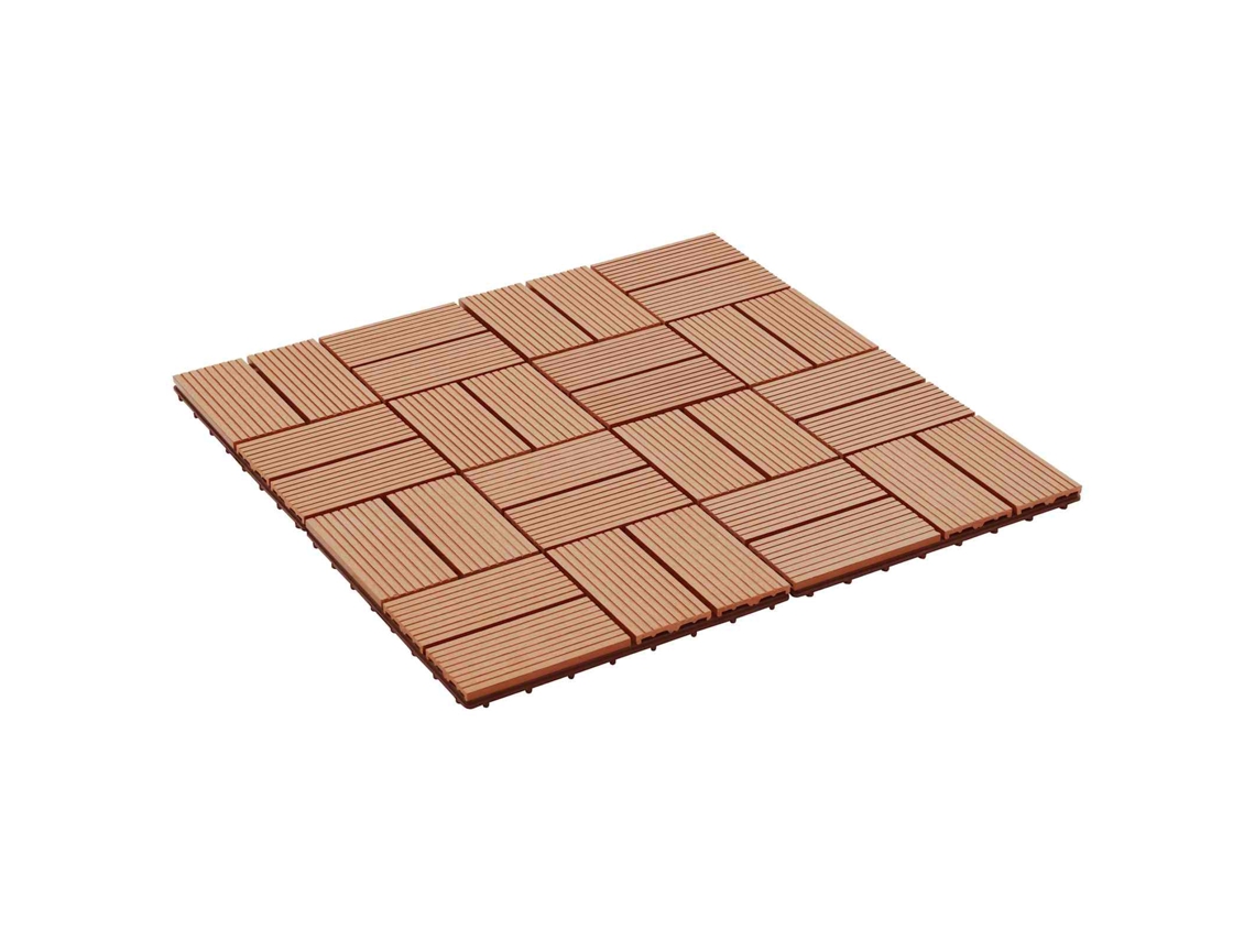 Vidaxl Telha De Deck 22 Pcs Teca 30 X 30 Cm Wpc