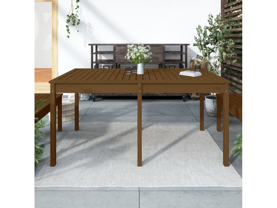 Vidaxl Mesa De Jardim 159,5x82,5x76 Cm Pinho Maciço Castanho-mel