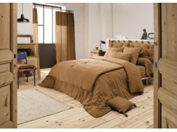 Capa de Edredom 260 X 240 Cm Gaïa Camel Leffet Papillon