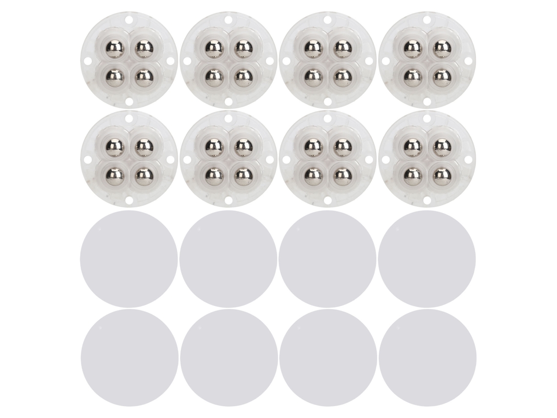 8 Rodas De Caster Com Bola De Aço Mini Autoadesivas Para Móveis Pequenos