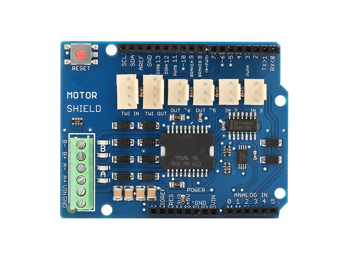 Módulo driver de motor de passo DC L298P, 5V/12V, para motores unidirecionais e bidirecionais