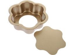 Forma de bolo em formato de flor com base removível