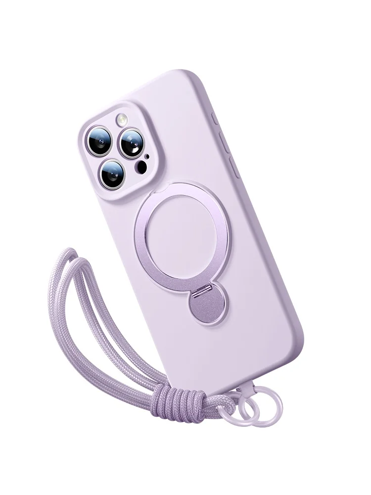 (iphone 13 Roxo) Capa Magnética Magsafe Para Celular Com Suporte Giratório 360°