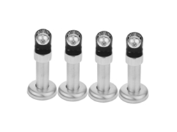Suporte de Divisória Unilateral em Aço Inoxidável Prateado, com Pés de Separação Robustos para Cabines. SFUSHOS