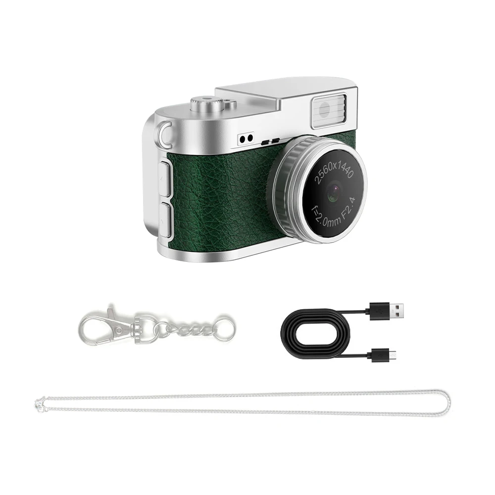Mini Câmera, Gravação de Vídeo, Flash Led, Tela Ips de 1,47 Polegadas, Vários Filtros MDUG (verde 8gb)