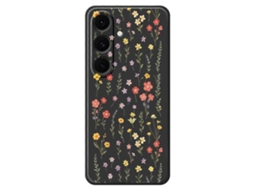 Capa Tkdaddy Para Samsung Galaxy S25 Com Estampa De Flores E Grama, Borda Reta, Tpu, Capa Traseira Preta