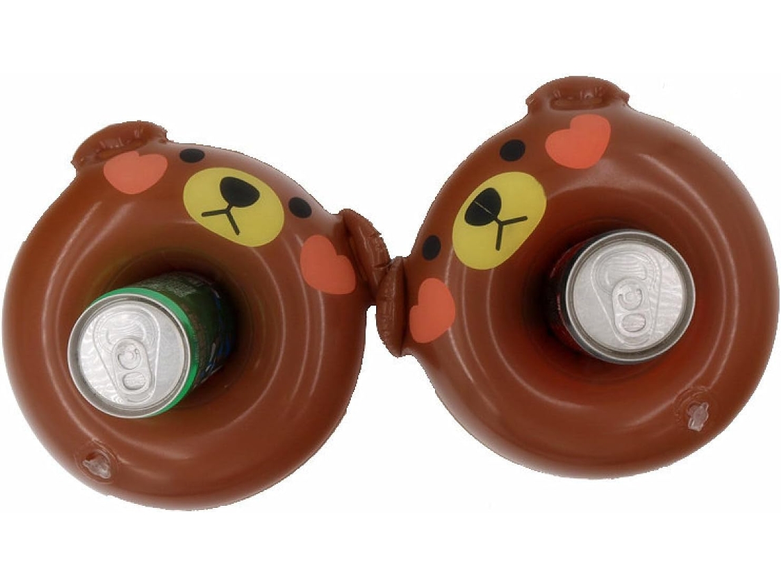 Bar flutuante para piscina, colchão inflável com porta bebidas em formato de urso AQUAFORGE