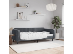 Vidaxl Sofá-cama 90x190 Cm Veludo Cinzento-escuro