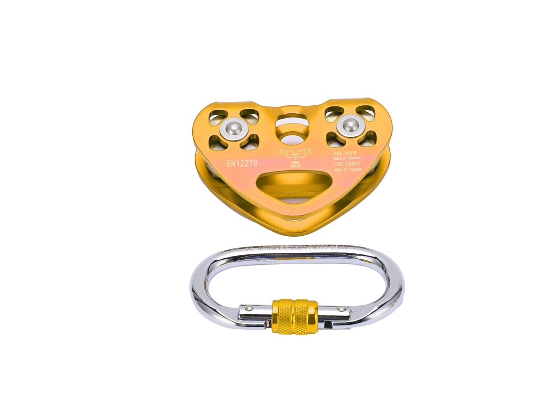 Polea de Doble Eje Aluminio Corazón Amarilla