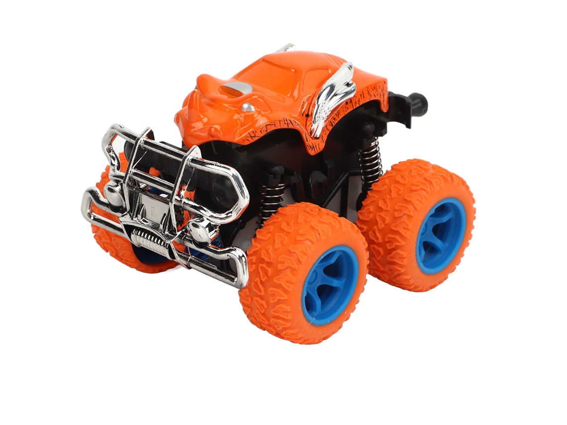 Ats brinquedo Caminhão Inercial de 4 Rodas para Crianças, Veículo de Liga Leve Portátil de Cor Laranja Brilhante, Acionado por Fricção
