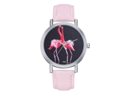 Relógio de casal New Star Sky Quartz com pulseira de couro (rosa)