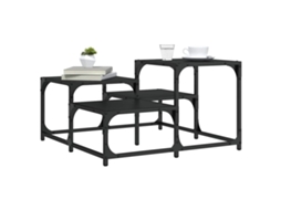 Vidaxl Mesa De Centro 68x68x40 Cm Derivados De Madeira Preto