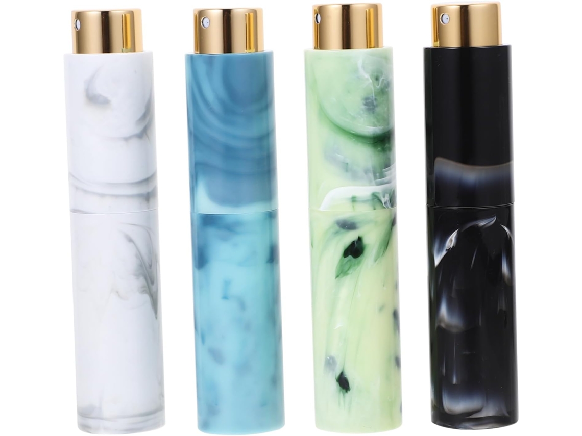 Mini Perfume Spray De Viagem Recarregável De 10ml Com Estampa De Mármore, Pacote Com 4 Frascos Compactos