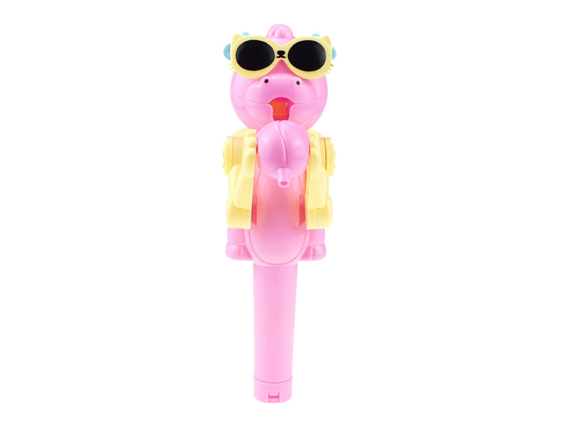 Primerox estojo de Pirulito Robô Animal Fofo Rosa Dinossauro 21cm para Crianças