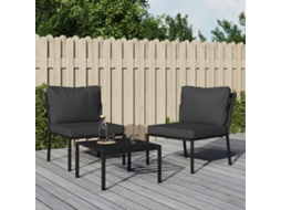 Vidaxl Cadeiras De Jardim C/ Almofadões Cinzentos 2 Pcs 60x74x79cm Aço