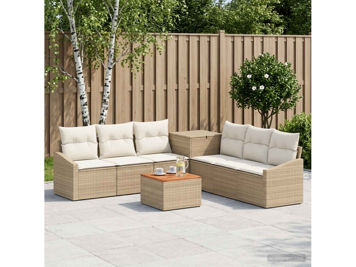 Vidaxl Conjunto De Sofás 8 Unid. Bege E Branco Creme
