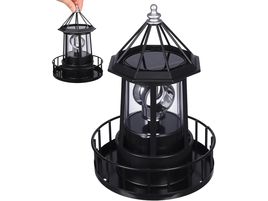 Luminária Solar Led Giratória Grande Para Exterior, Feita De Resina E Ferro, Ideal Para Decoração De Gokoco