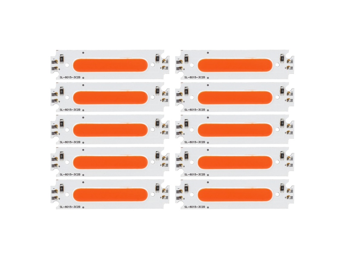 2026 10pcs Chips Cob Led Perlas de Luz de Tira Larga 12v 2w para Accesorios de Iluminación Automotriz Luz Roja
