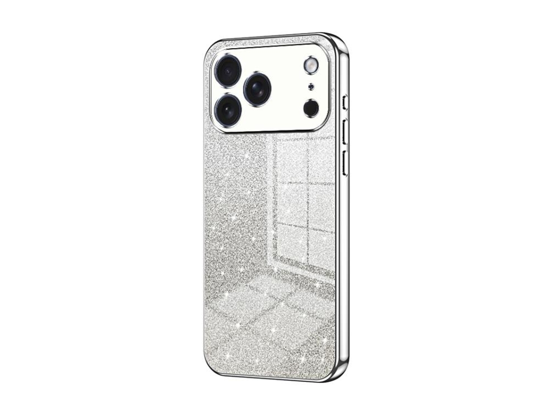 Capa Para Iphone 17 Pro Max - Glitter Degradê - Acabamento Eletroplaqueado
