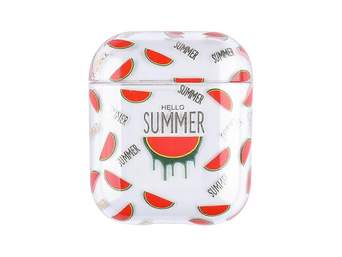 Camada protetora rígida de policarbonato com estampa de frutas em tom bronze para fones de ouvido AirPods 1/2. GIECY