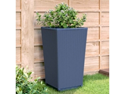 Vidaxl Vasos/floreiras 4 Pcs 32,5x32,5x57 Cm Pp Cinzento Azul