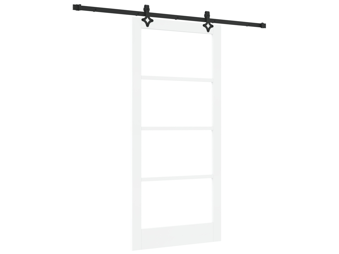 Conjunto 1 Porta Deslizante Vidaxl Branco Madeira De Pinho Maciça (93 X 202 Cm)