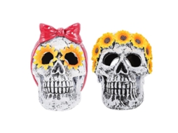 2 Peças de Decoração de Caveira Assustadora para Decorações de Halloween ALLINLESS