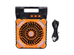 Venteador Solar Portátil Recarregável Camping Laranja