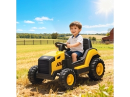 Veículo De Obra De Passeio Comando Manual/à Distância, Música Bluetooth, Plástico E Aço, 3-6 Anos, Amarelo