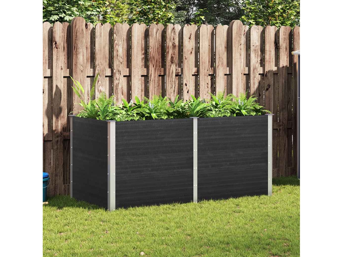 Vidaxl Canteiro Elevado De Jardim 200x100x91 Cm Wpc Cinzento