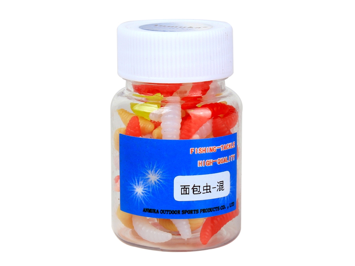 Isca Artificial de Peixe 2cm 80pcs Minhoca Soft Plastic