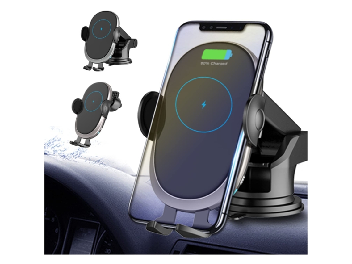 Carregador Carro Sem Fios Sensor Yizhood Preto