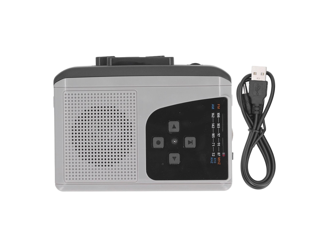 Aetheria gravador Reprodutor de Fitas Portátil com Rádio Am Fm Conversor para Mp3 Bateria Usb