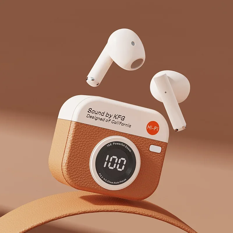 FONES DE OUVIDO SEM FIO BLUETOOTH 5.3 com microfone com cancelamento de ruído eletrônico e visor de LED (enc)