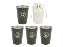 4 Copos De Aço Inox 304 350ml Para Cerveja Camping Café Com Sacola De Armazenamento