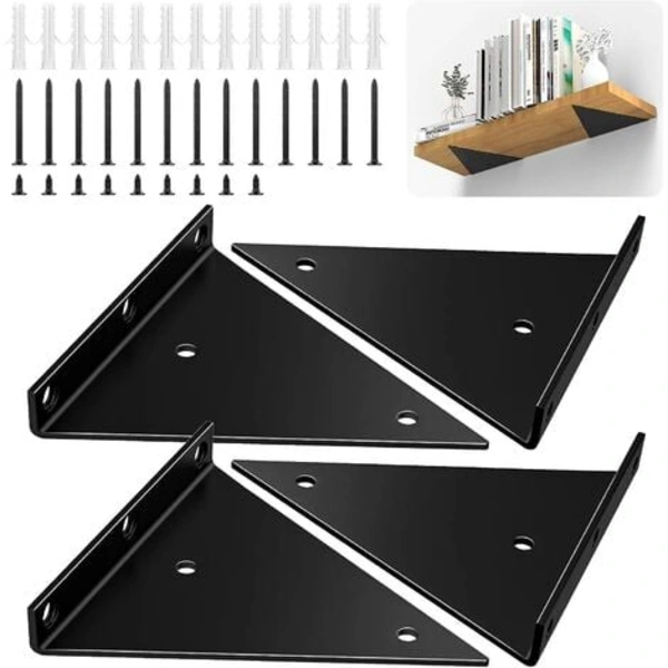 Suporte Triangular Para Prateleira, Ferro, 90°, Para Parede, Com Parafusos, 6 Polegadas