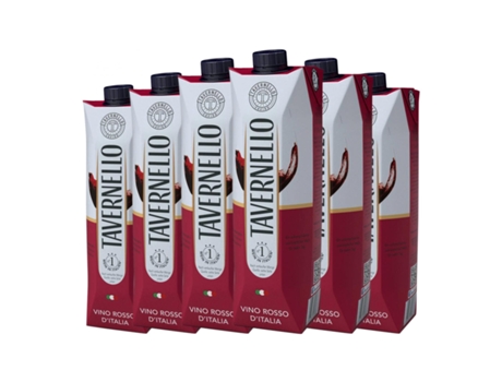 Vinho TAVERNELLO Rosso Tetrabrick (1 L - 6 Unidades)