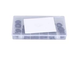 Kit com 180 peças de juntas de borracha sortidas para tampões de orifícios de cortinas corta-fogo, cilindros e válvulas.