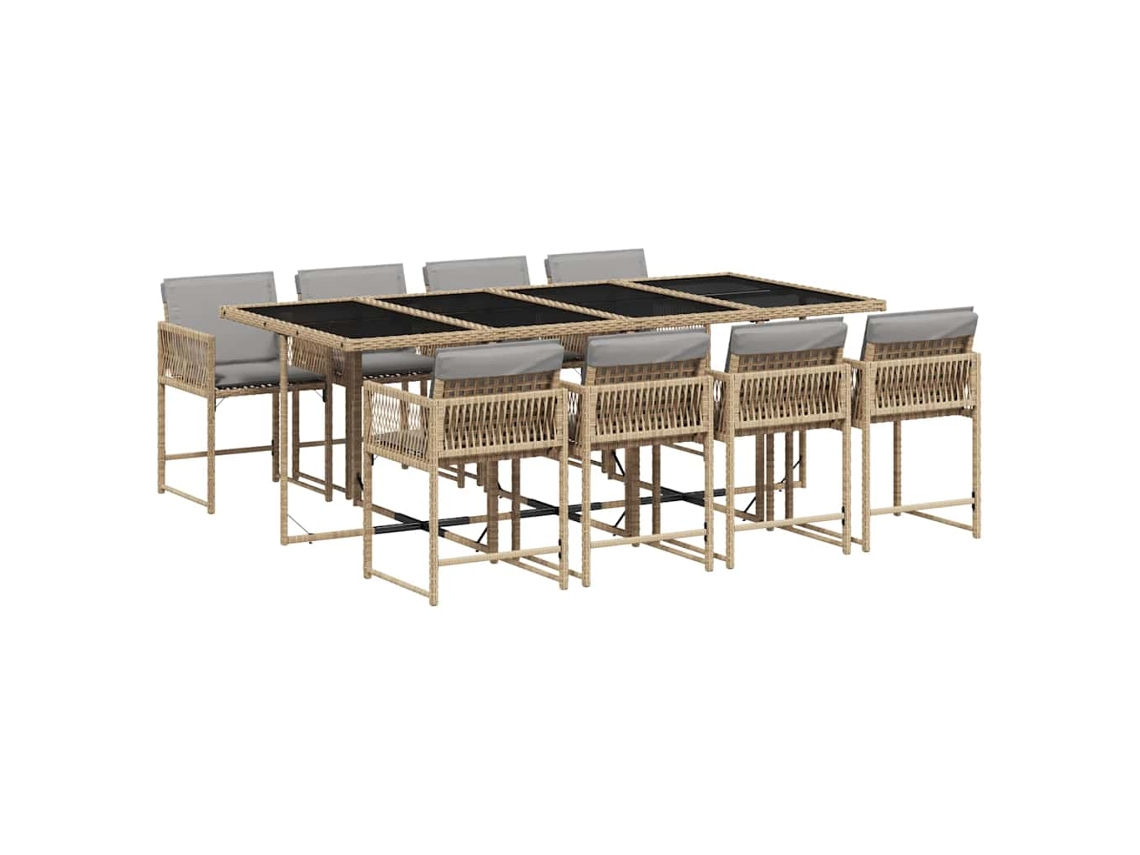 Garden Dining Set, Garden Dining Sets Vidaxl Bege Rattan / Vime (n/a)