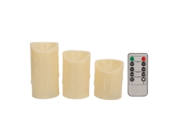 Velas piscantes LED sem chama com controle remoto, bateria, coluna de plástico de 7.5cm | S/MARCA