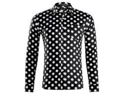 2026-camisa Hombre Manga Larga De Puntos Con Botones Formal Casual De Algodón Ligero Wrg S Negro