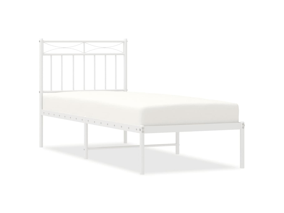 Bed Frame, Bed Frames Vidaxl Branco Aço (75 X 190 Cm)