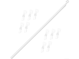 Varão Ajustável De 117cm Para Persiana Veneziana, Com Ganchos Para Janelas E Toldos Na Sala De Estar