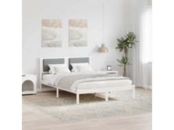 Vidaxl Estrutura Da Cama Com Cabeceira Cinzento-claro 140 X 190 Cm
