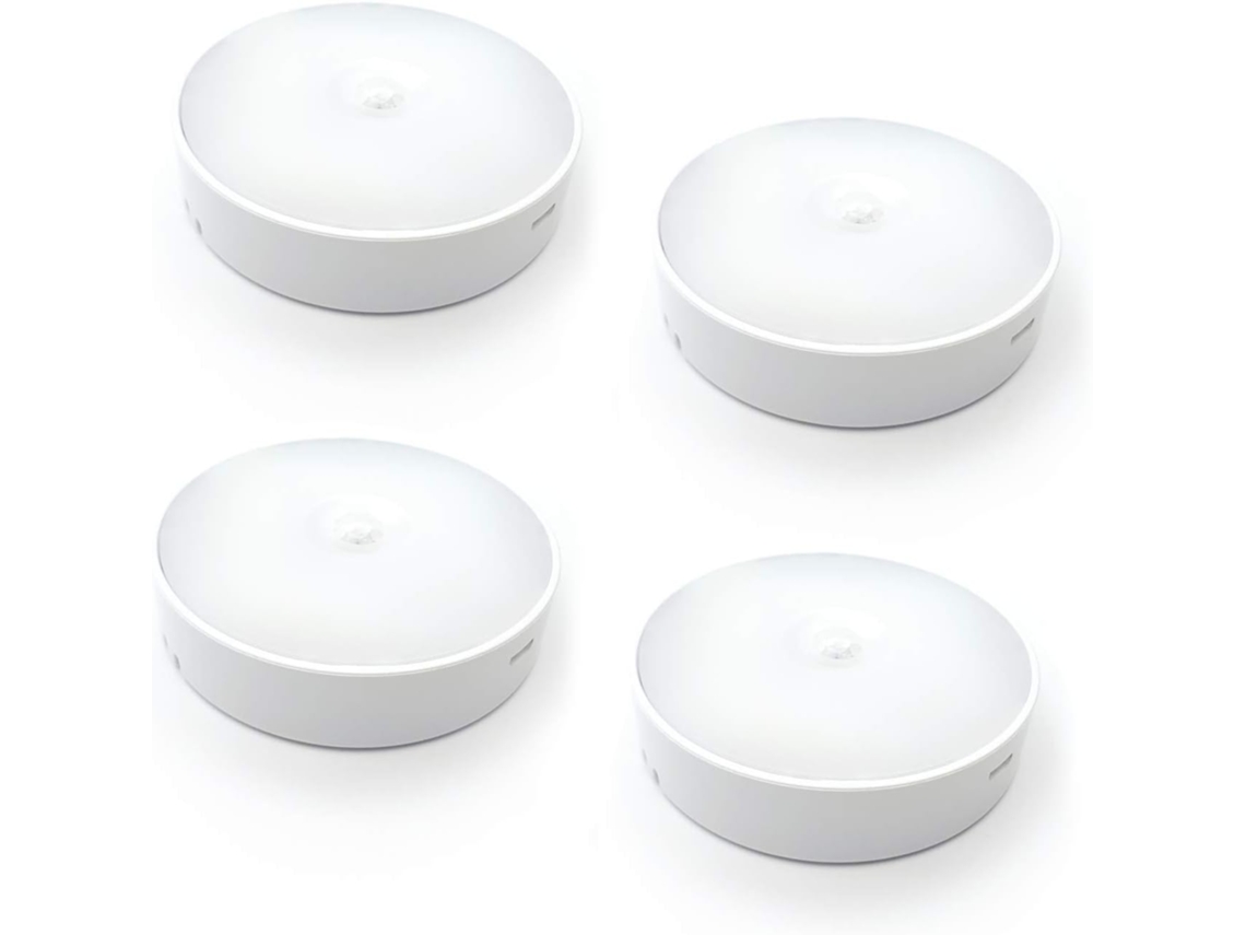 Luzes com Sensor de Movimento, Iluminação Led Automática, para Armários, Guarda, Roupas e Outros Ambientes, Pacote com 4 Unidades BRILVIBERA