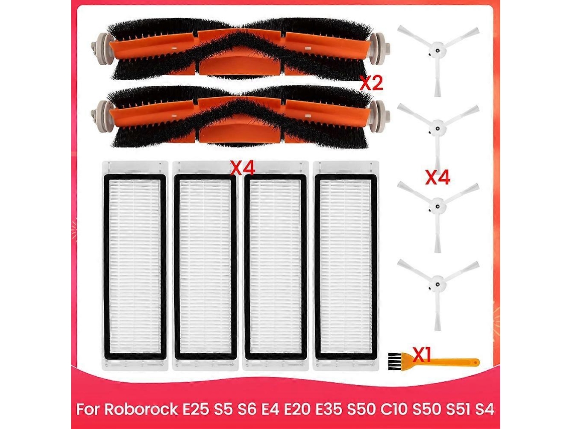 Kit De Acessórios Para Substituição Do Filtro Hepa Da Escova Lateral Principal Para E25 S5 S6 E4 E20 E35 S50 C10 S50 S51 S4_ptg