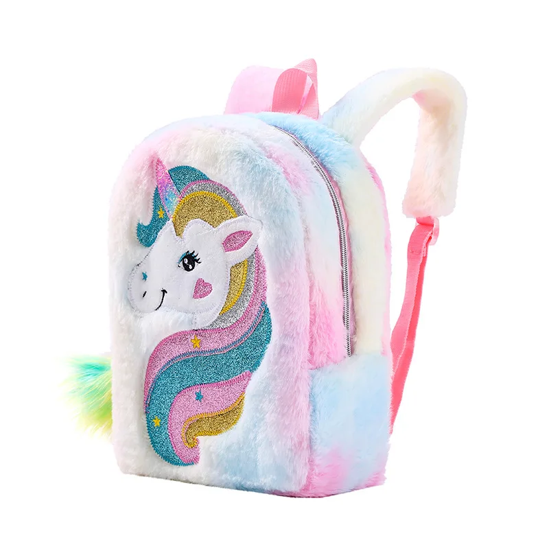 Mochila Escolar, Feminina, Infantil, Arco-íris, Estampa De Animais, De Desenho Animado